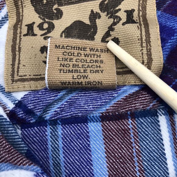 Red Camel Mens Flannel Shirt Size XL Blue Red Plaid Super Soft Casual All Cotton - Picture 7 of 8